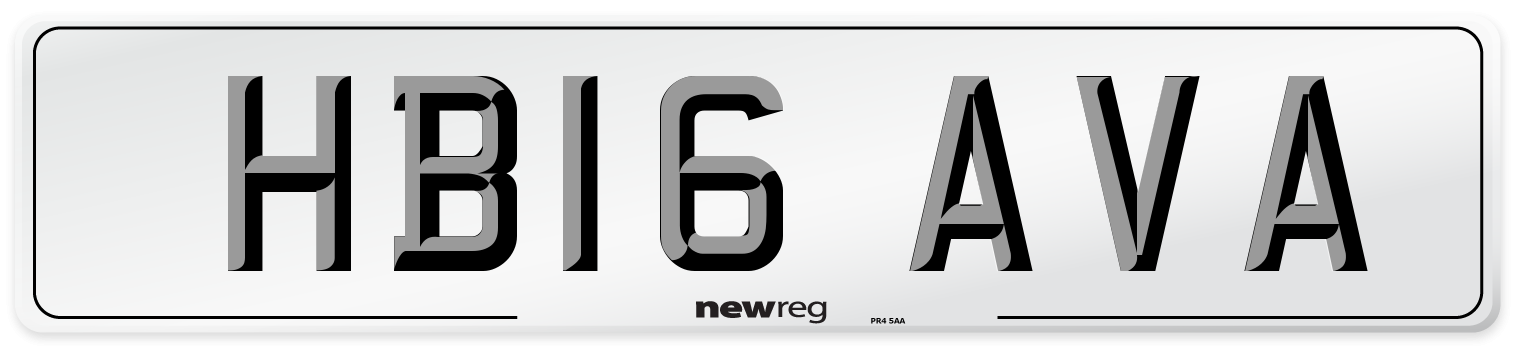 HB16 AVA Number Plate from New Reg